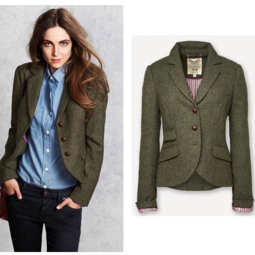 Jack Will Wool Blazer with leather buttons NWOT